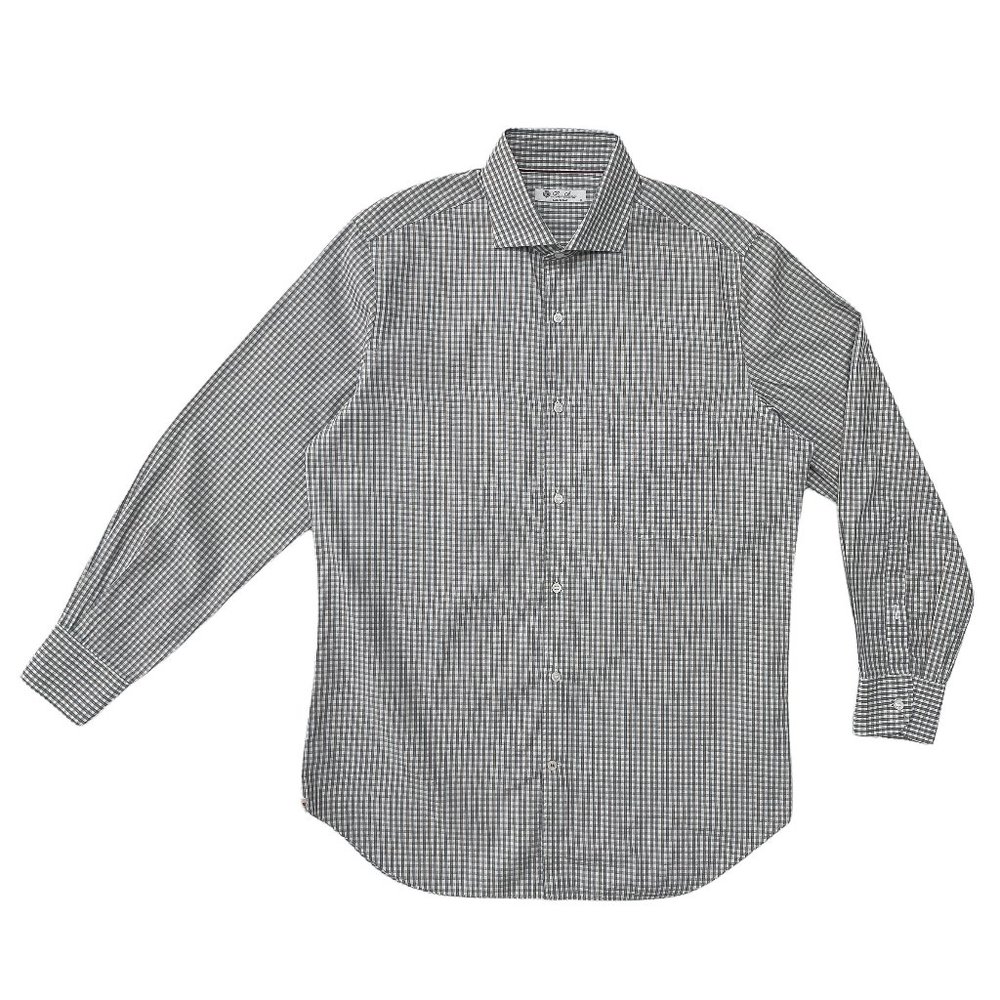 Loro Piana Cotton Striped Dress Shirt - Blue Brown | Med